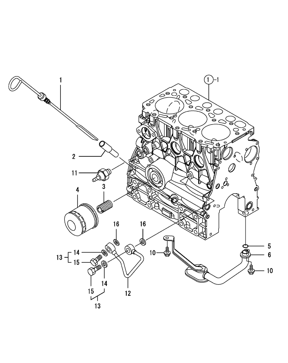 Yanmar Engine Lubrication Oil System Diagram and Parts List for 46G 4X4-1I029Z-1H020Z-37BKD710 Cub Cadet Lawn Tractor Accessories